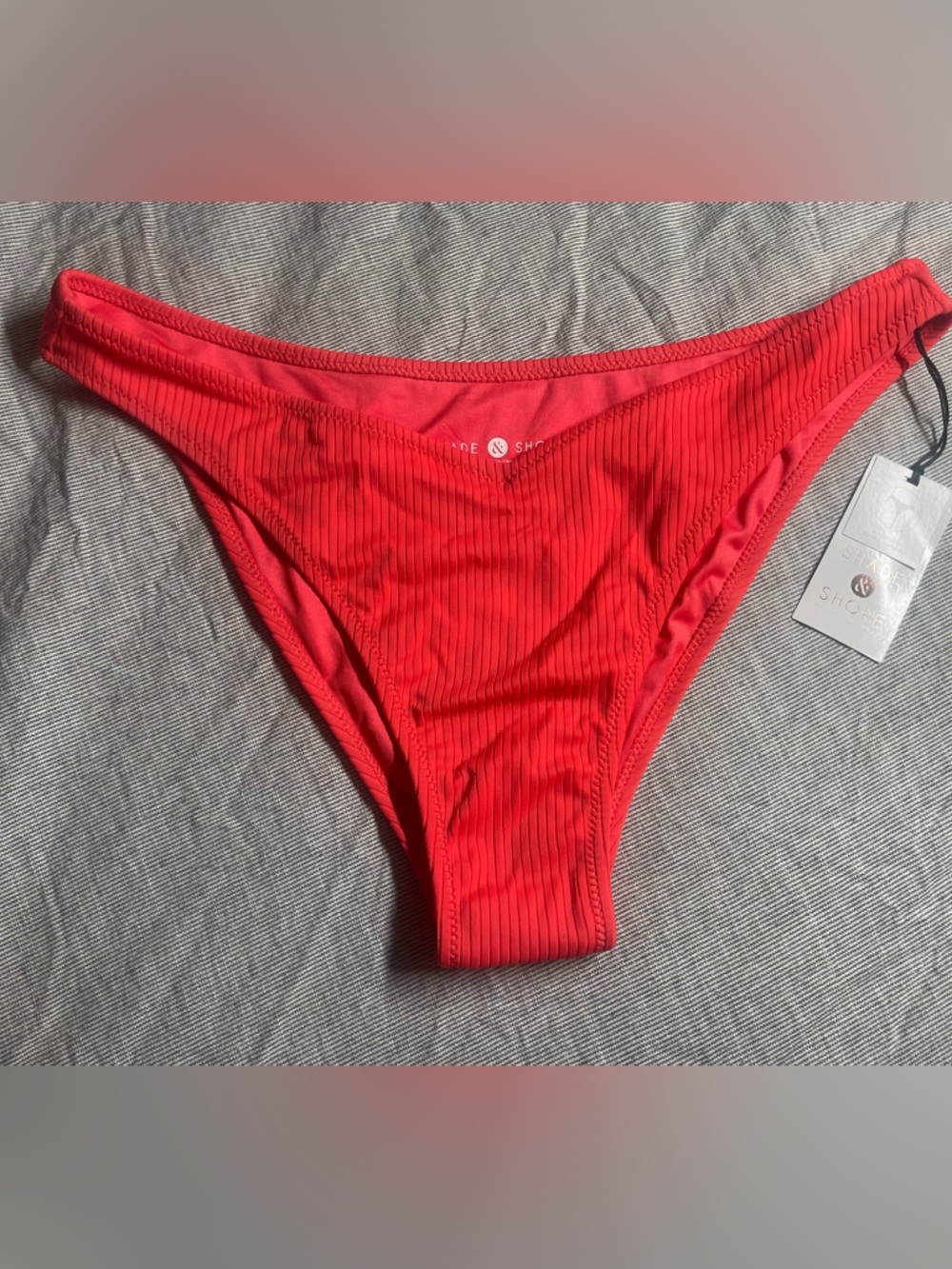 Women’s Coral Ribbed Bikini Bottom Medium